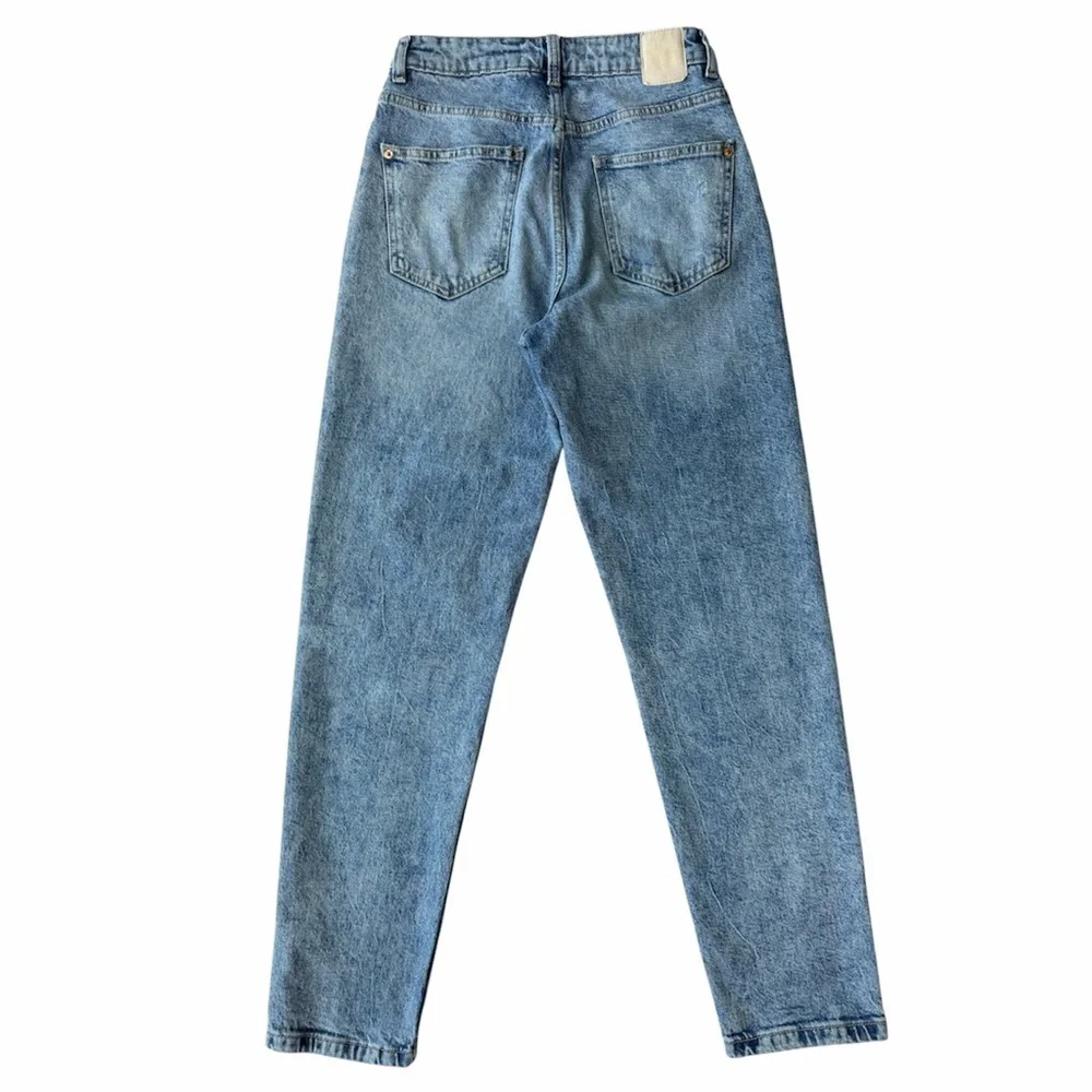 ✅ Zara Light Blue High Waist relaxed mom fit Jeans size 4 EUR 36